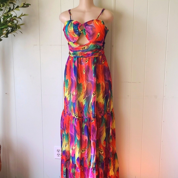 LORAGAL MAXI COLORFUL DRESSS SIZE L - Picture 1 of 4